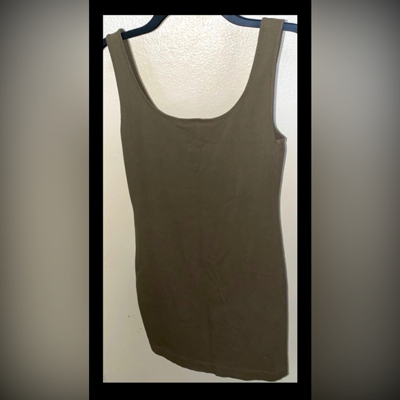 NWOT H&M Basic Khaki Green Sleeveless Dress size S - Picture 2 of 3